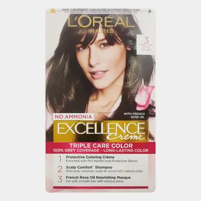 L'Oreal Excellence Creme Hair Color 3 Darkest Brown
