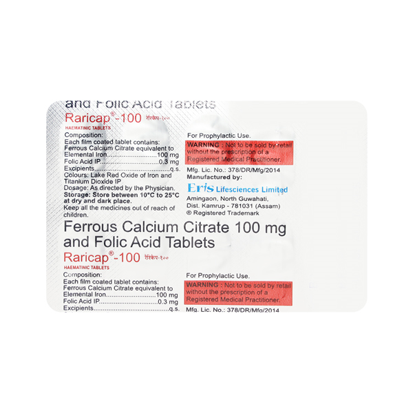 RARICAP TAB 100MG 10S
