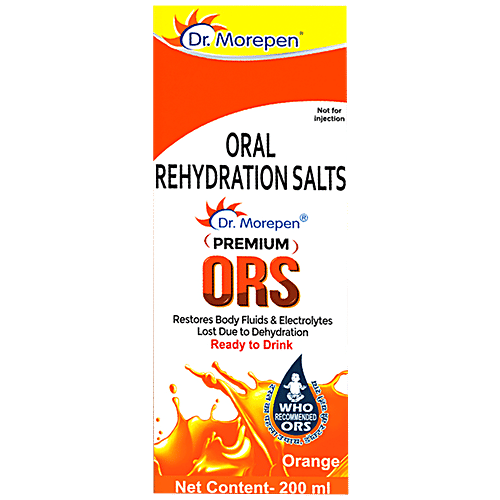 Dr. Morepen Premium ORS Liquid WHO Based Formula Orange Flavour