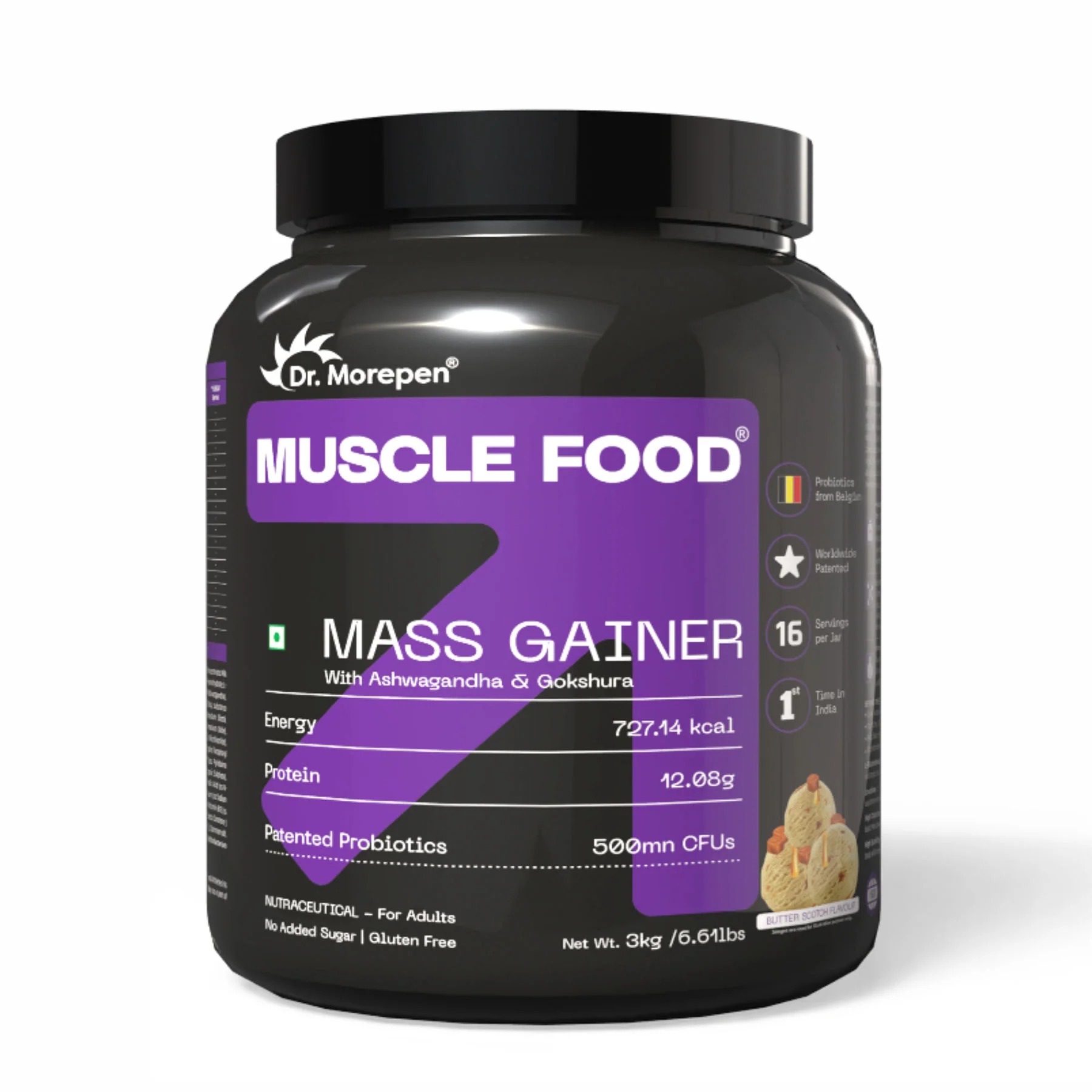 Dr. Morepen Muscle Food Mass Gainer butter Scotch 3kg