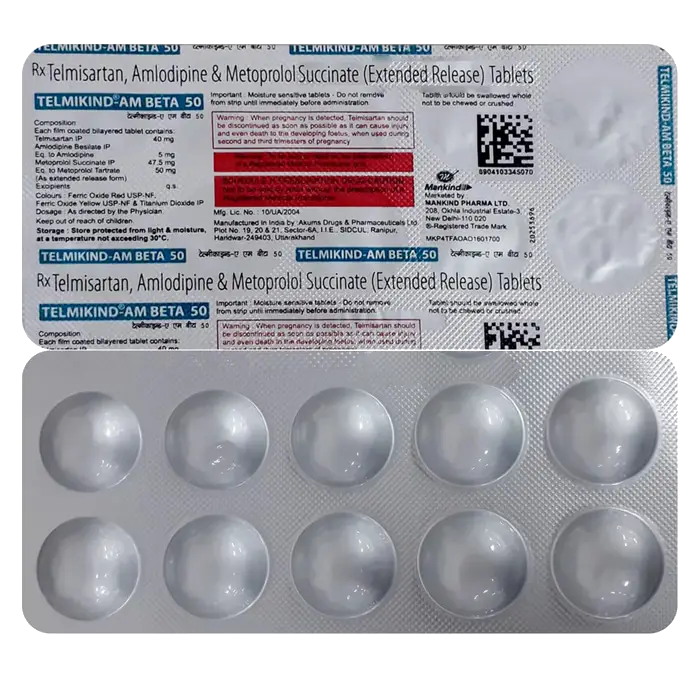Telmikind-AM Beta Tablet 50mg 10s