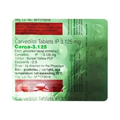Carca Tab 3.125Mg 20s