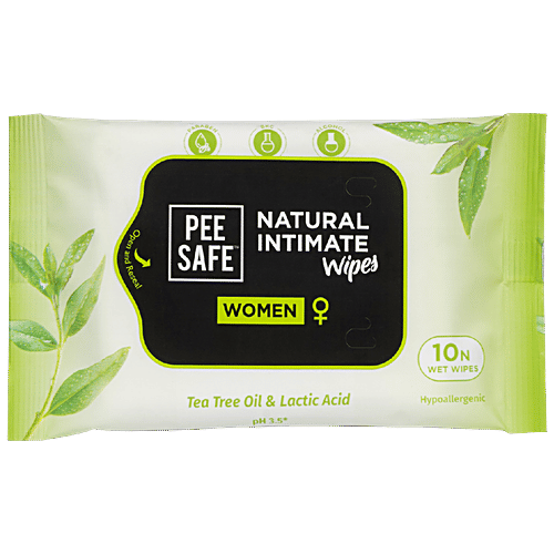 Pee Safe Natural Intimate Wipes 10s