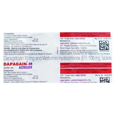 Dapagain-M Tablet 10mg/500mg 15s