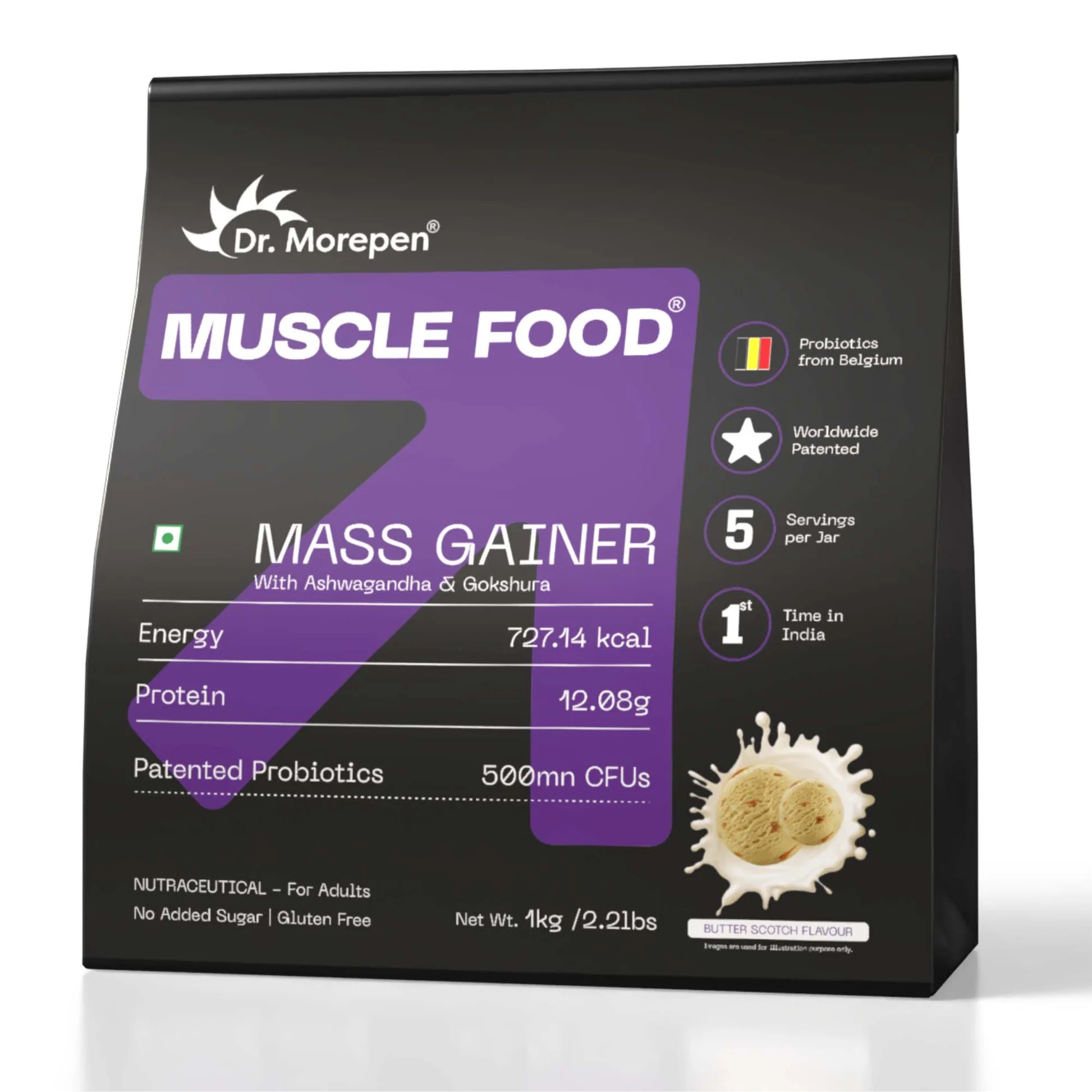 Dr Morepen Muscle Food Mass Gainer (Butter Scotch) 1Kg
