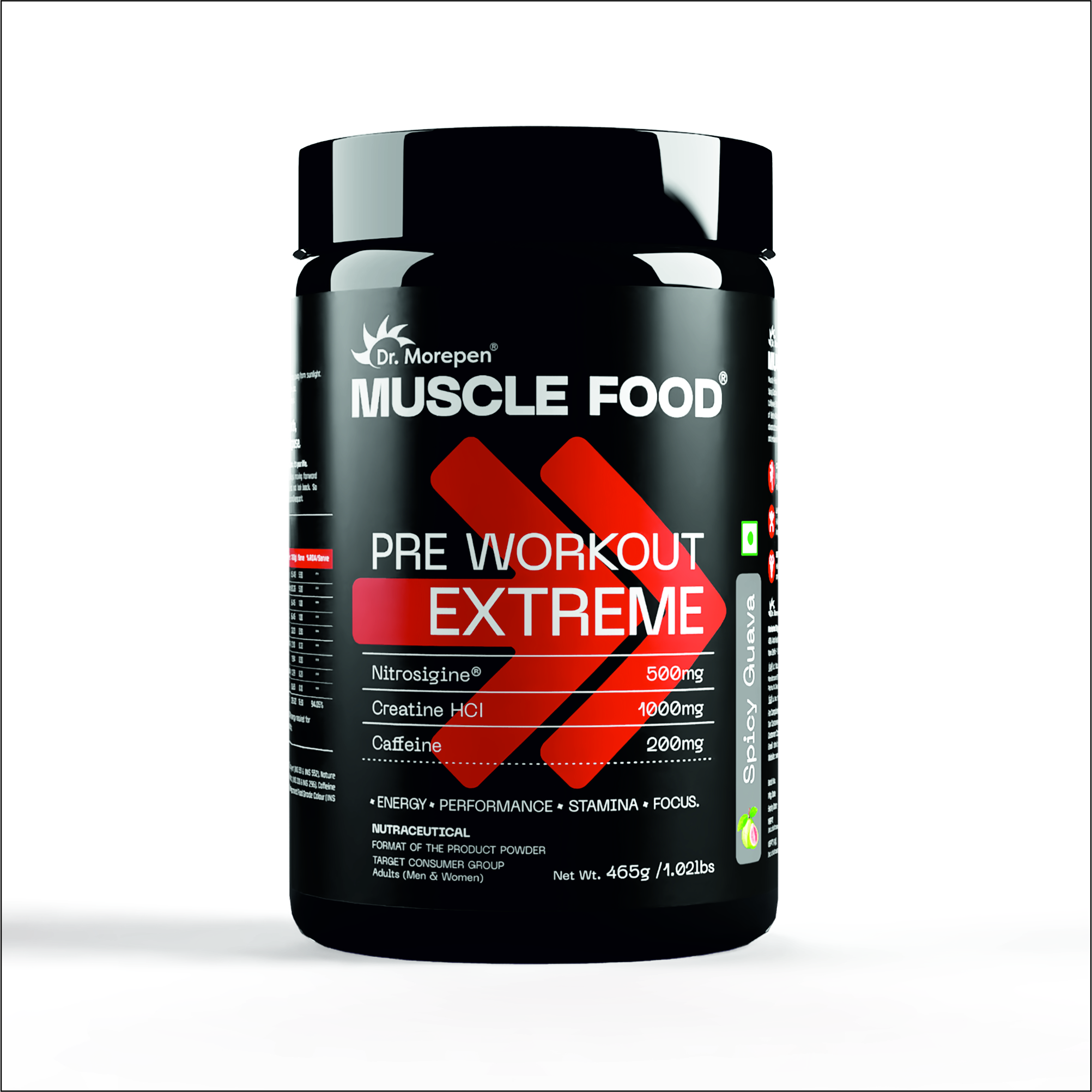 Dr.Morepen Muscle Food Pre workout Extreme Spicy Guava
