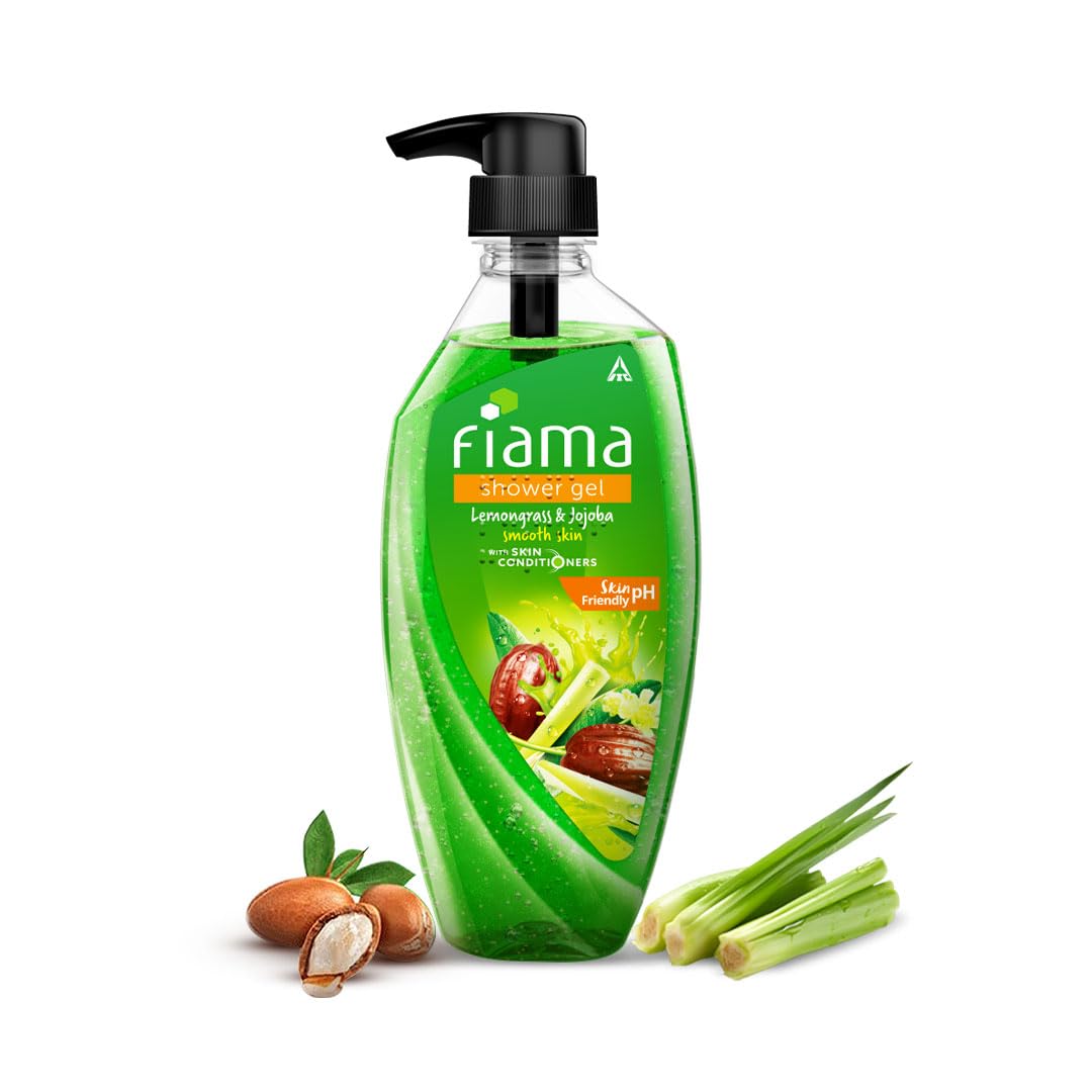 Fiama Body Wash Shower Gel Lemongrass & Jojoba, 500ml, Body Wash for Women and Men with Skin Conditioners for Smooth & Moisurised Skin