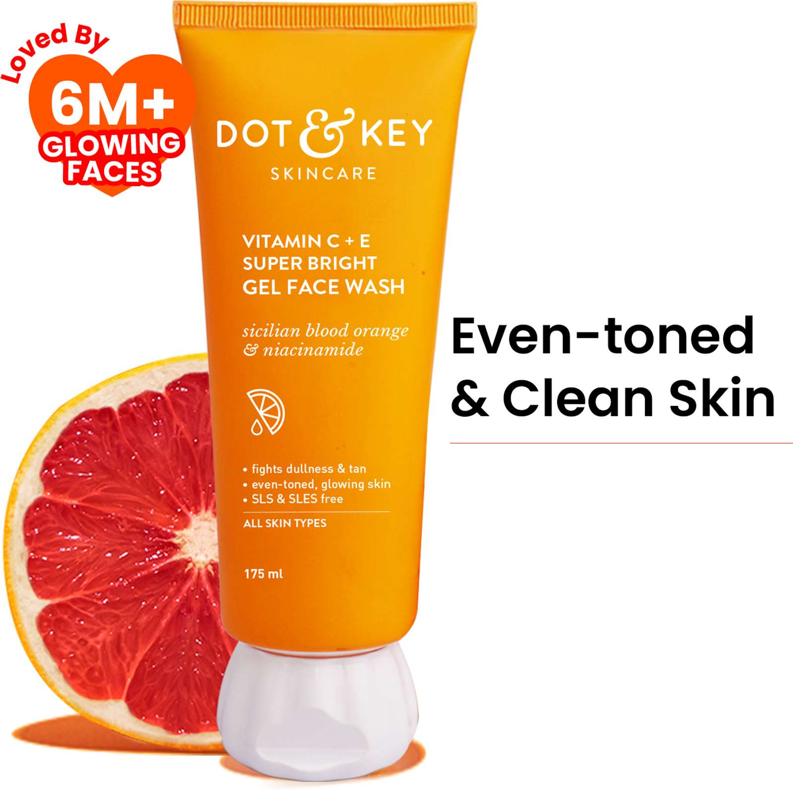 Dot & Key Vitamin C + E Super Bright Gel For Glowing And Brightening Skin |All Skin Type | Face Wash (175 ml)