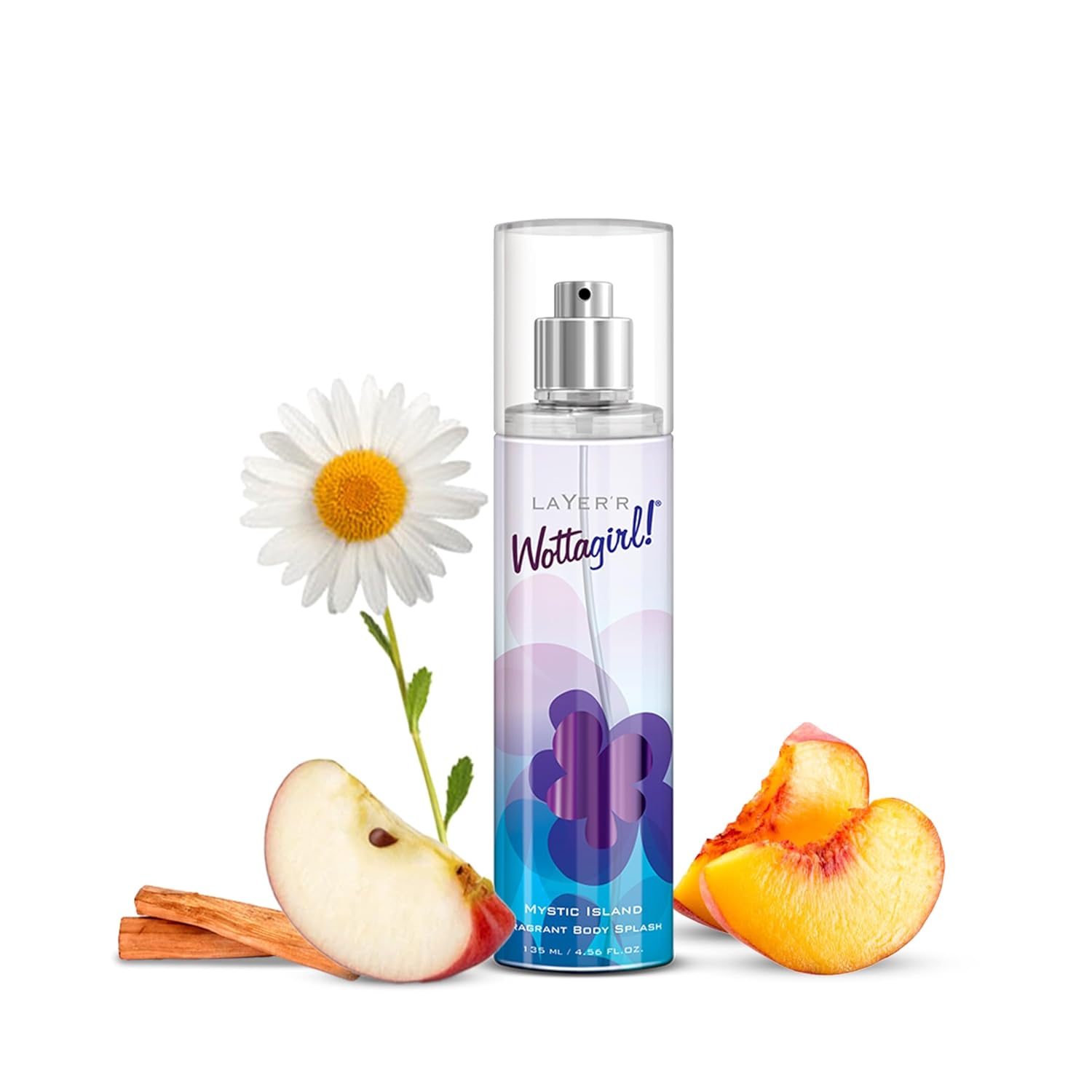 LAYERR Wottagirl Mystic Island Body Splash, 135 ml Premium Long-lasting Body Mist Spray for Women, Breezy Tropical Fragrance, Ideal for Everyday Use, Non-Irritating & Refreshing