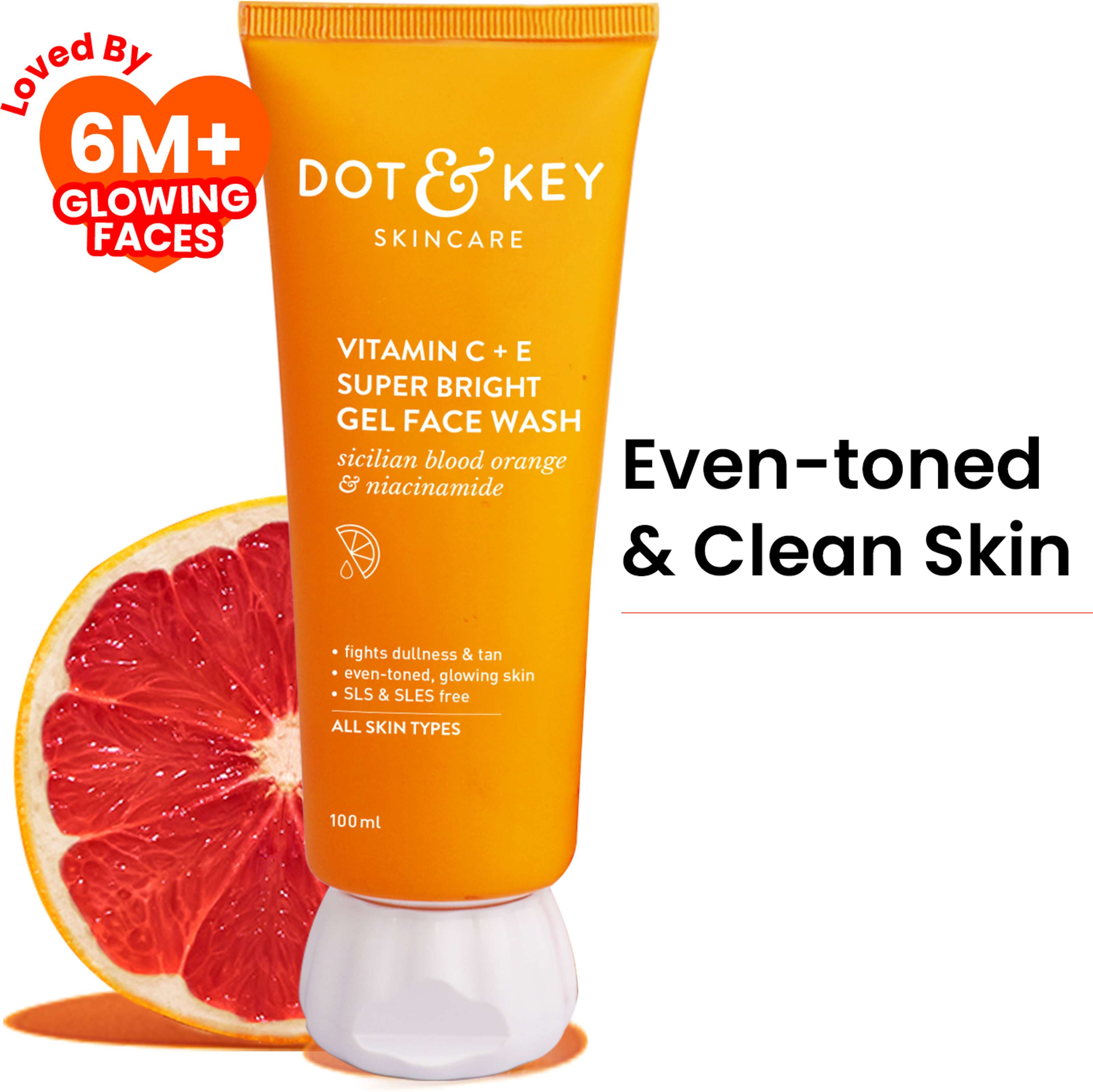 Dot & Key Vitamin C + E Super Bright Gel For Glowing And Brightening Skin |All Skin Types| Face Wash (100 ml)