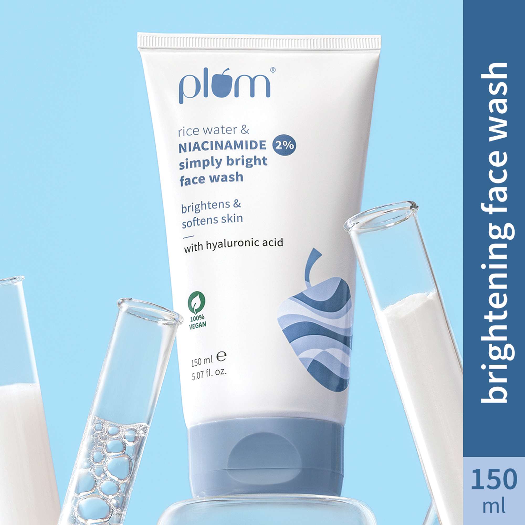 Plum Rice Water & 2% Niacinamide Dermat-tested , Gentle & Non-drying | For All Skin Types Face Wash (150 ml)