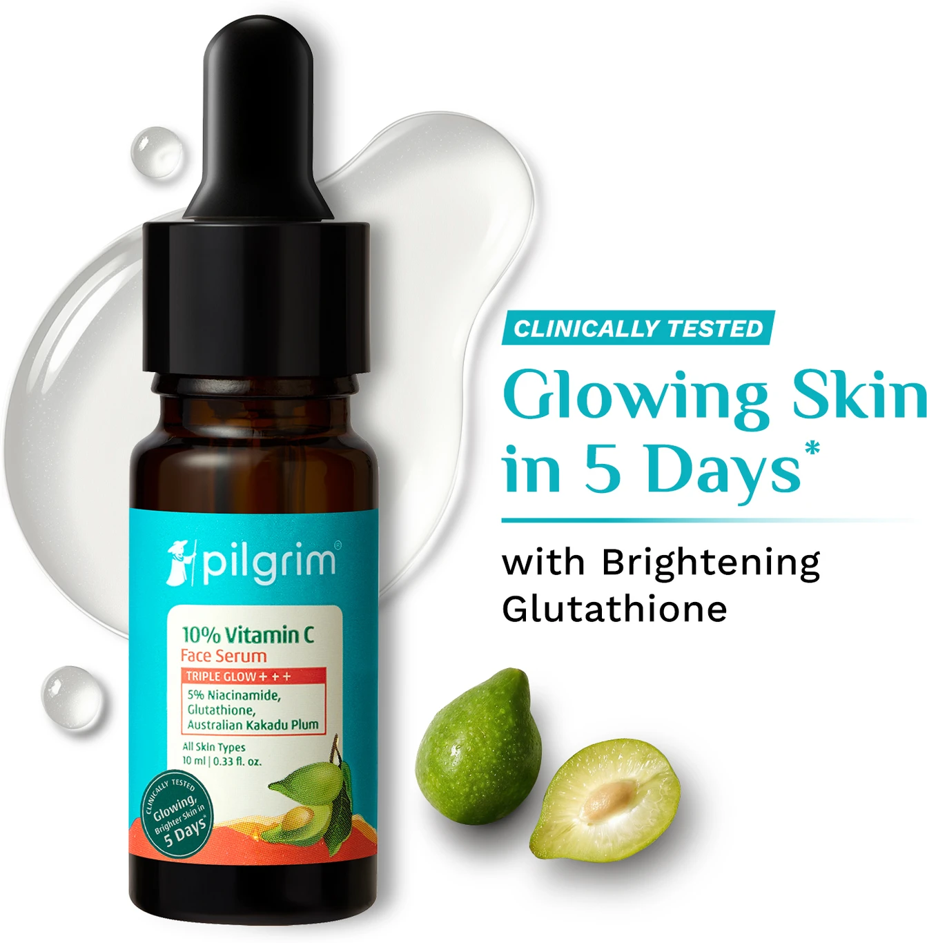 Pilgrim 10% Vitamin C Face Serum for Oily Skin|Men & Women|Skin Brightening (10 ml)