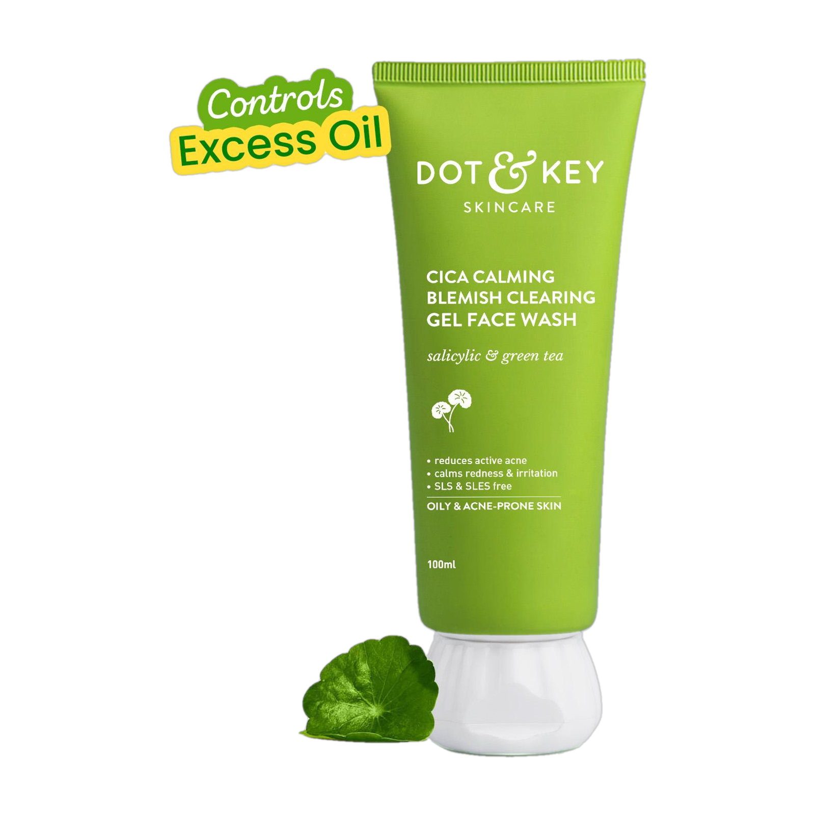 Dot & Key CICA,for Acne Prone Skin, 2% Salicylic with Green Tea,For Oily & Sensitive Skin Face Wash (100 ml)