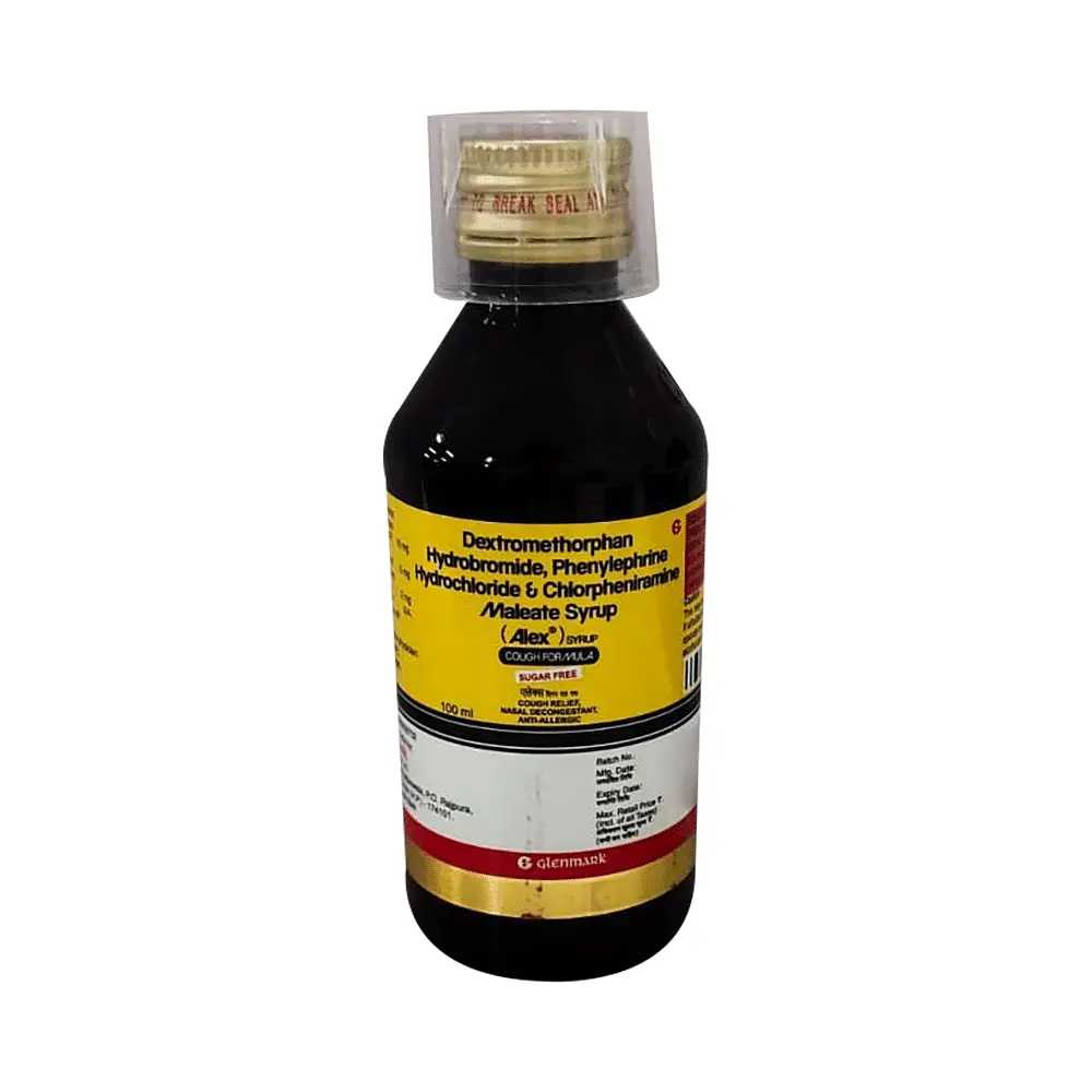 Alex Syrup Sugar Free (Phenylephrine 5mg + Chlorpheniramine Maleate 2mg + Dextromethorphan 10mg)/5ml