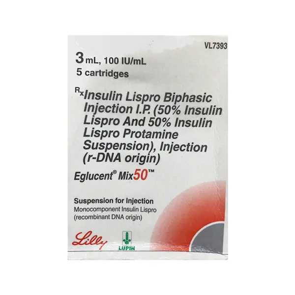 Eglucent Mix 50 Cartridge 100iu/ml 3ml