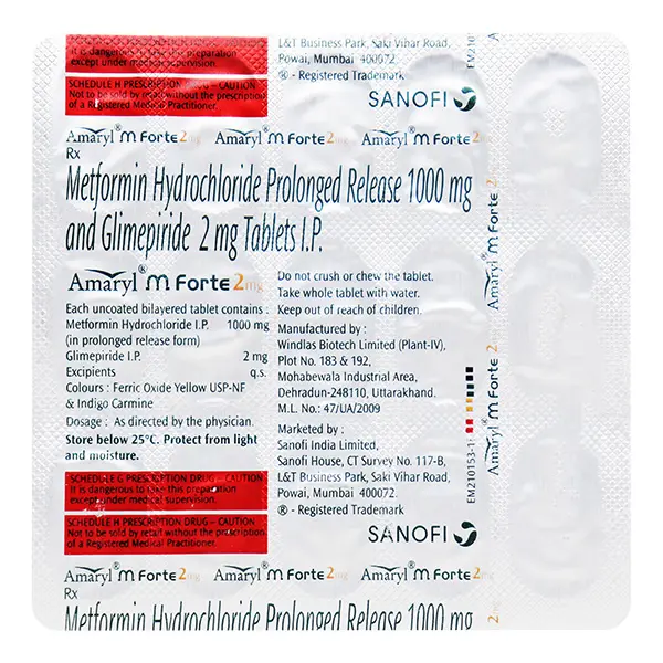 Amaryl M Forte 2mg Tablet 15s