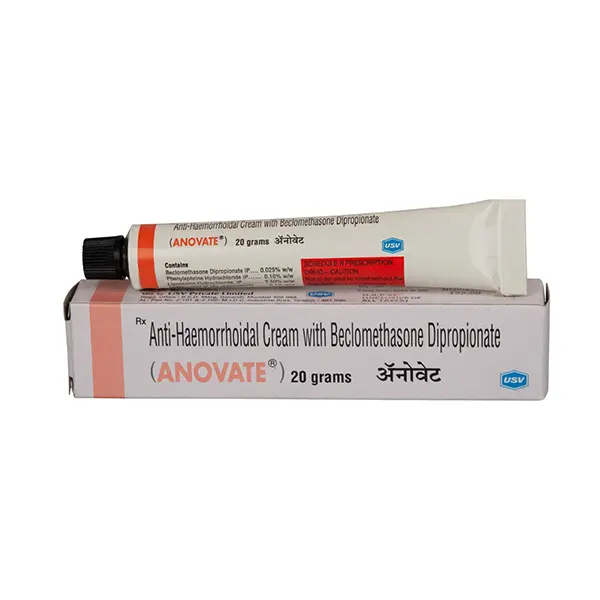 Anovate Cream Phenylephrine 0.10% w/w, Beclometasone 0.025% w/w, Lidocaine 2.50% w/w