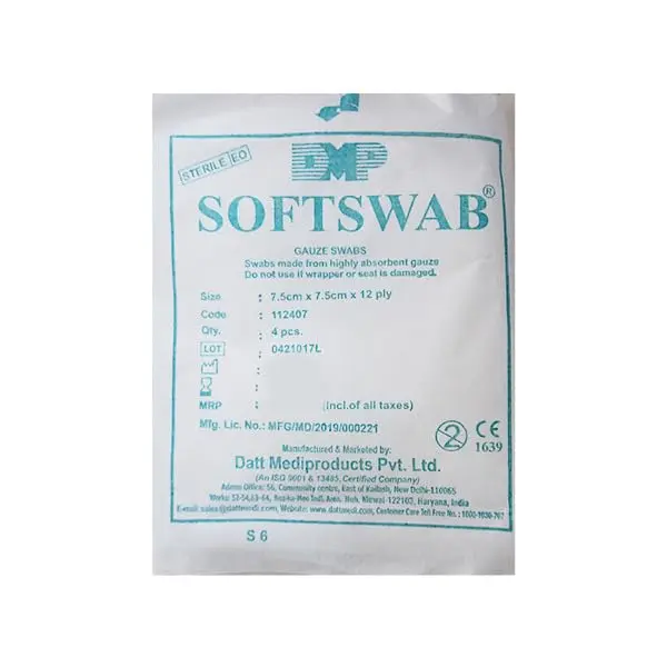 Soft Swab 7.5cm X 7.5cm X 12 Ply