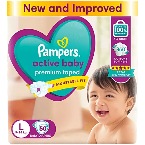 Pampers Active Baby Diapers L 50s