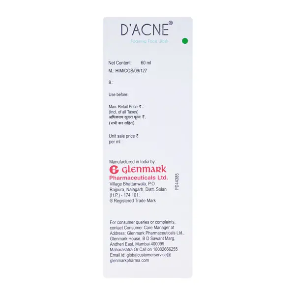 D Acne Foaming Face Gel 60ml
