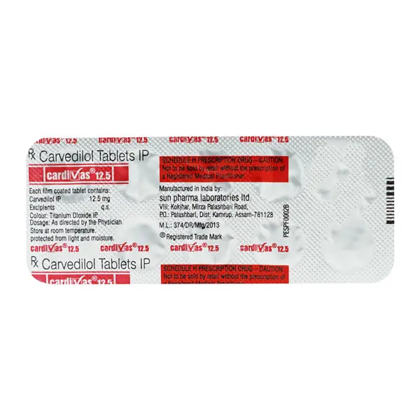 Cardivas 12.5mg Tablet 10s