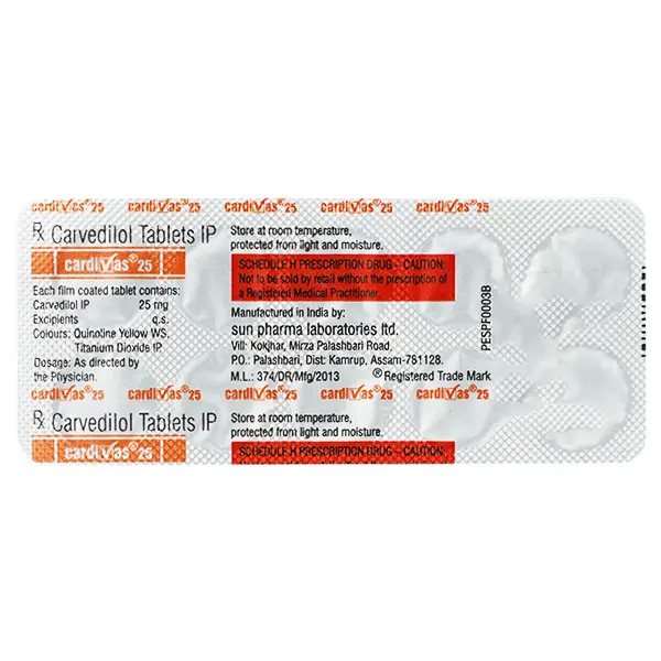 Cardivas 25mg Tablet 10s