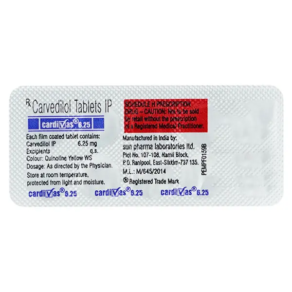 Cardivas 6.25mg Tablet 10s