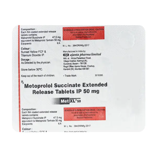 Met XL 50mg Tablet