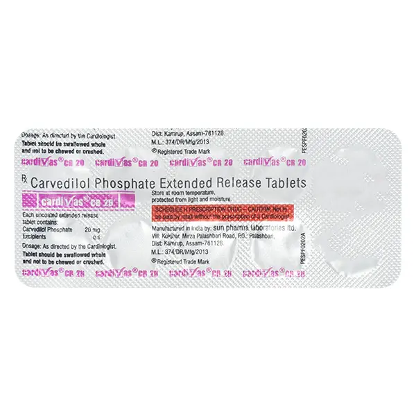 Cardivas CR 20mg Capsule 10s