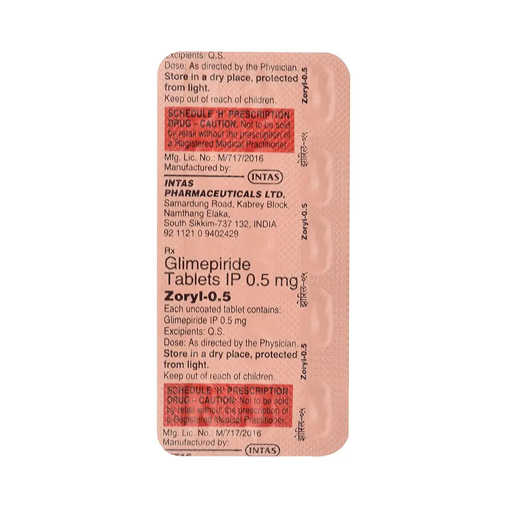 Zoryl 0.5mg Tablet 15s