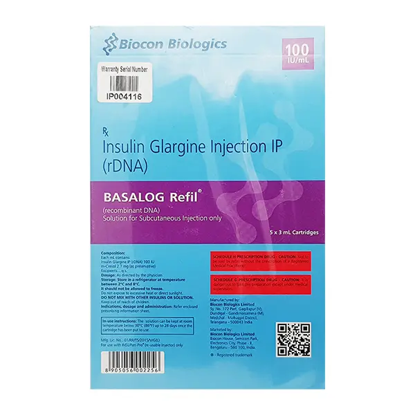 Basalog Cartridge 100iu/ml Refill 3ml