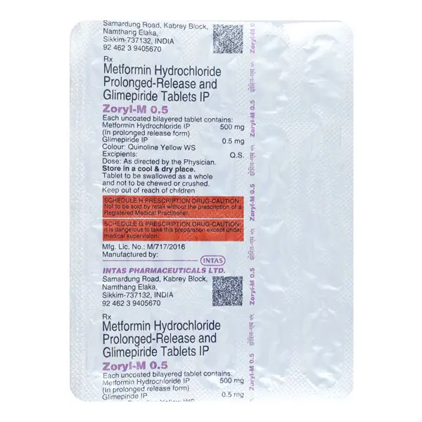 Zoryl M 0.5mg Tablet 20s