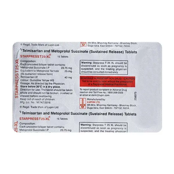 Starpress T XL 25mg Tablet 15s