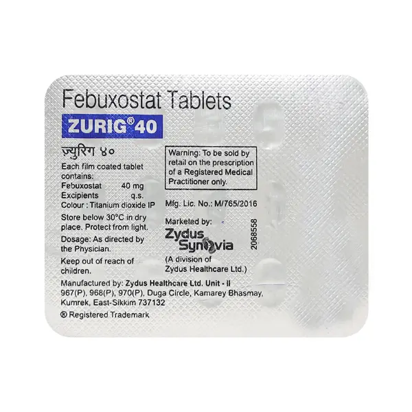 Zurig 40mg Tablet 15s