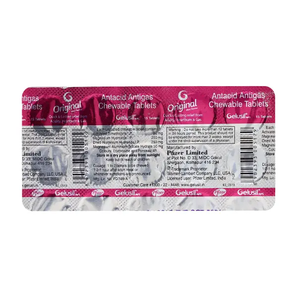 Gelusil MPS Chewable Tablet (Aluminium Hydroxide 250mg, Magnesium Hydroxide 250mg)