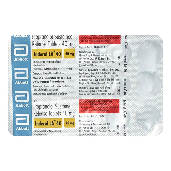 Inderal LA 40mg Tablet 15s