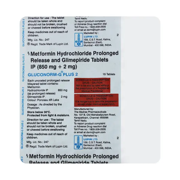 Gluconorm G Plus 2mg Tablet 15s