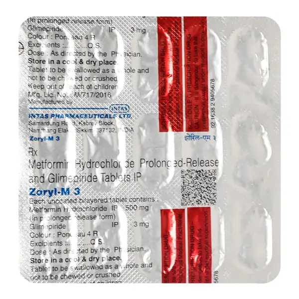 Zoryl M 3mg Tablet 15s