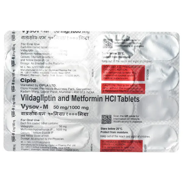Vysov M 50mg/1000mg Tablet 15s
