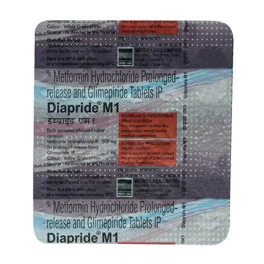 Diapride M 1mg Tablet 15s