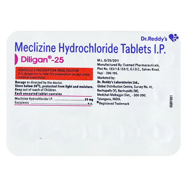 Diligan 25mg Tablet 15s