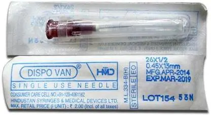 Dispovan Needle No.26X1/2 G 1S