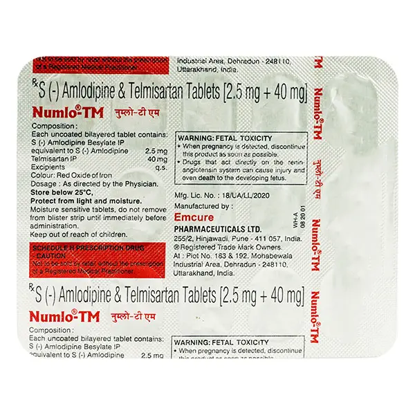 Numlo TM 2.5/40mg Tablet 15s