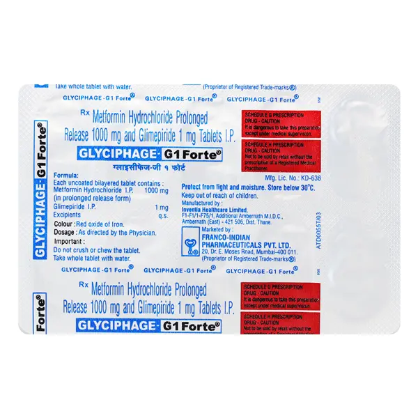 Glyciphage G Forte 1mg Tablet 10s