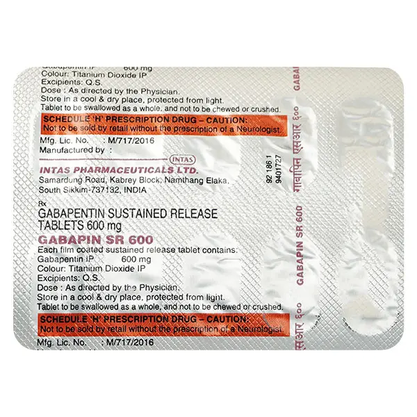 Gabapin SR 600mg Tablet 10s