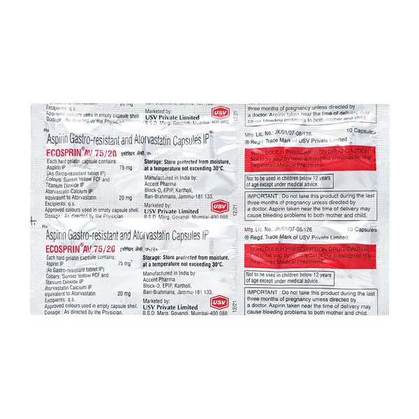 Ecosprin AV 75/20mg Tablet 10s