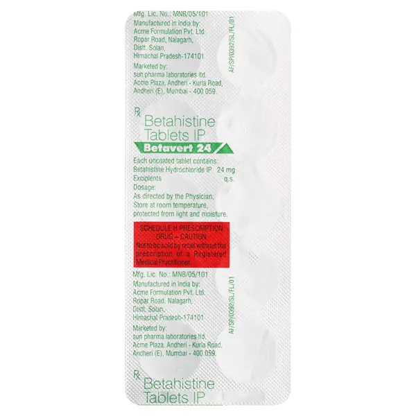 Betavert 24mg Tablet 10s