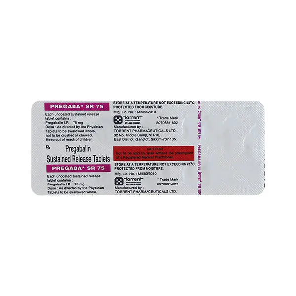 Pregaba SR 75mg Tablet 10s
