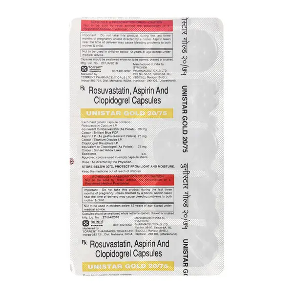 Unistar Gold 20/75mg Capsule 10s