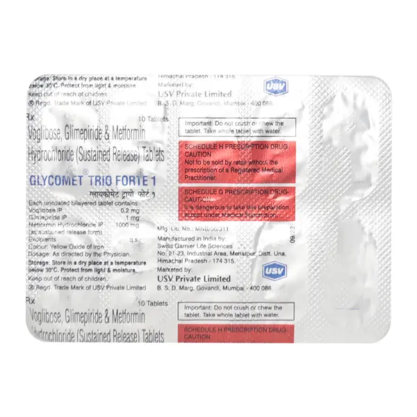 Glycomet Trio Forte 1mg Tablet 10s